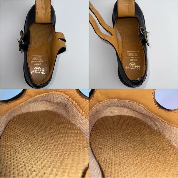 Vintage Dr. Martens England 8065 Black Platform Double Strap Mary Janes UK 6 - Picture 14 of 16